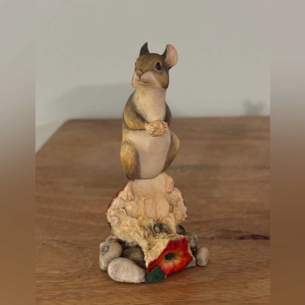 Border Fine Arts Scotland Sculpture Meg Ayres Mouse Feeding on Apple Core 1980